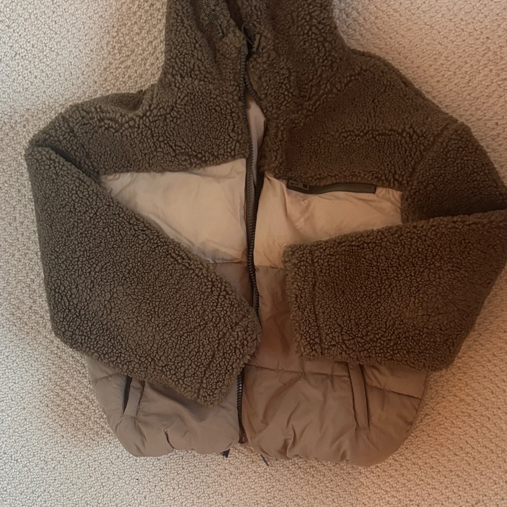 Cozy Brown and Tan Jacket Zara- women